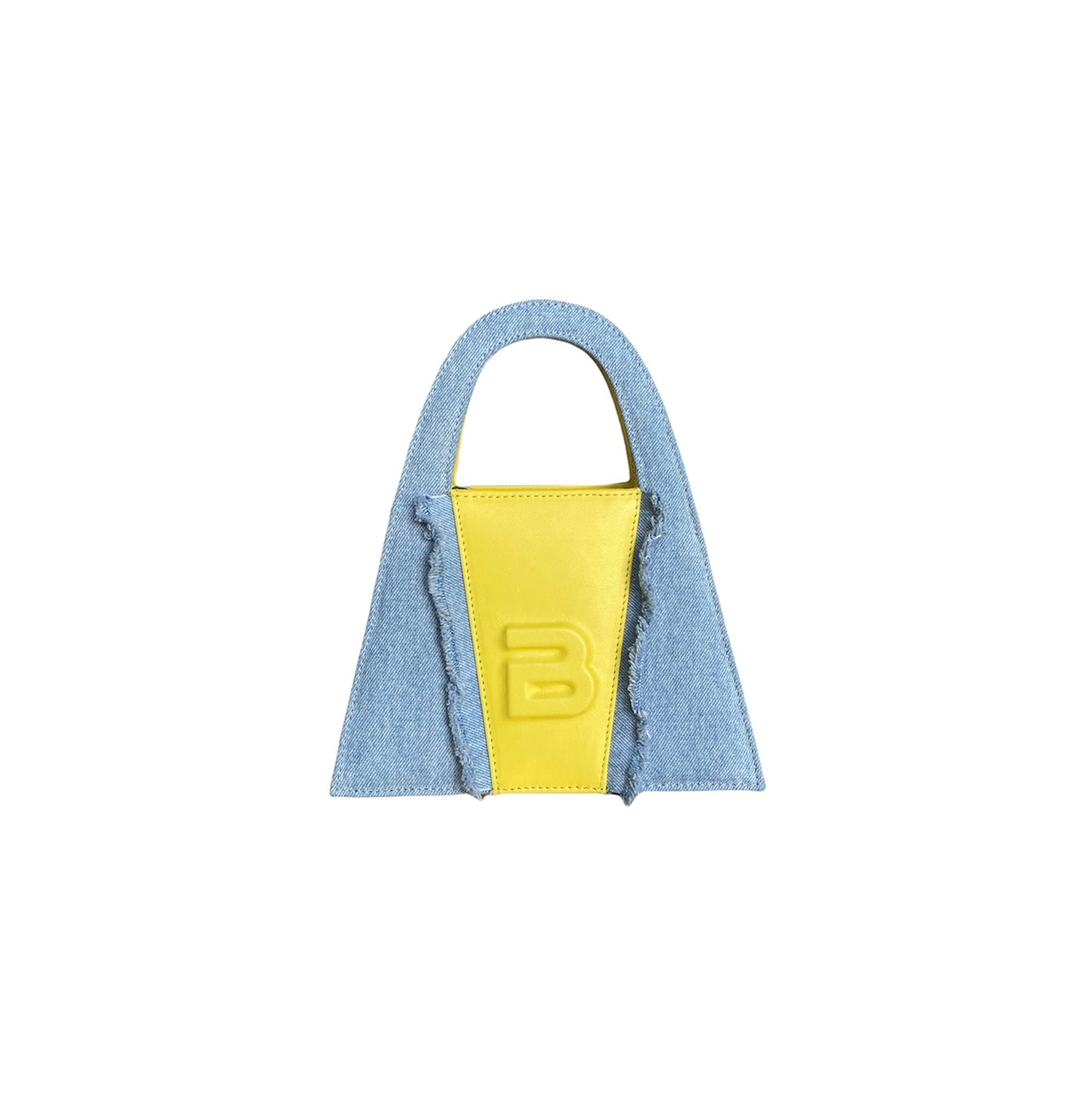 Denim And Yellow Leather Minnie Lock Bag