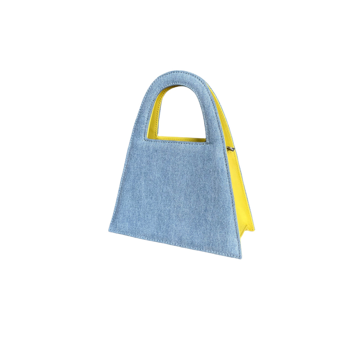 Denim And Yellow Leather Minnie Lock Bag