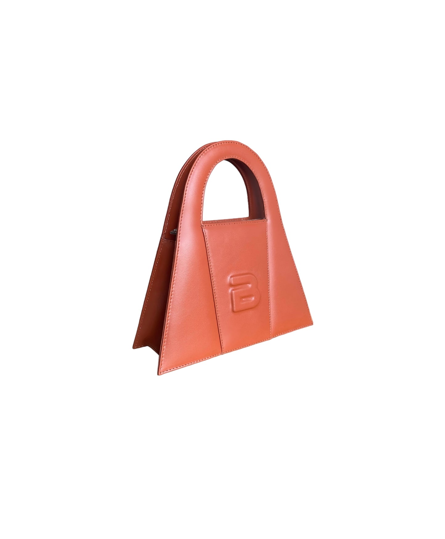 Caramel Brown Leather Midi Lock Bag
