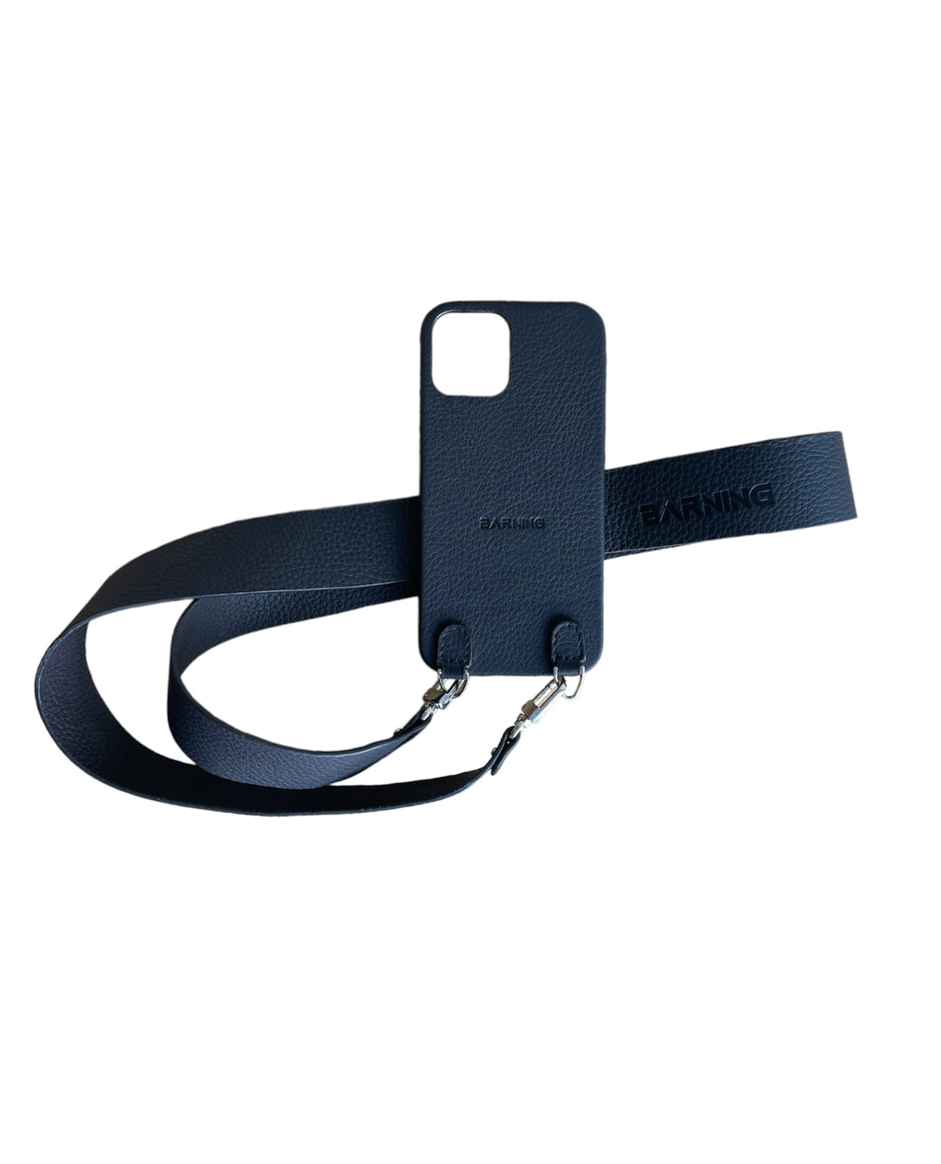 Handsfree Black Leather Phone Case