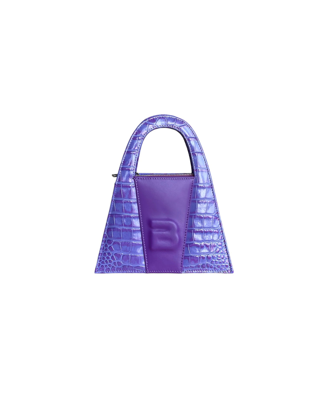Purple Croco Leather & Purple Genuine Leather Minnie Lock Bag