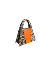 Load image into Gallery viewer, Leopard Faux Leather &amp; Orange Genuine Leather Minnie Lock Bag
