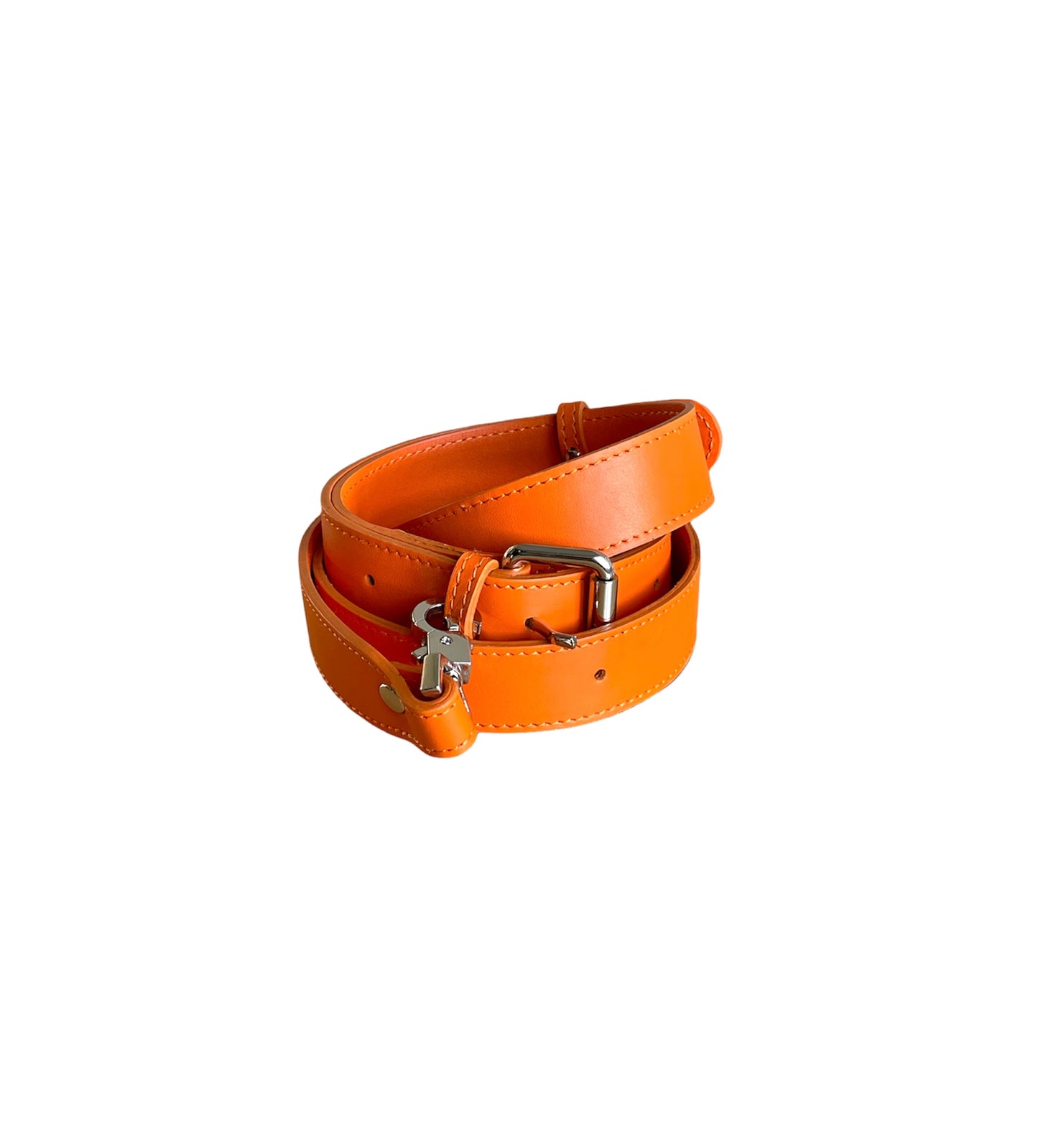 Orange Leather Minnie Lock Bag