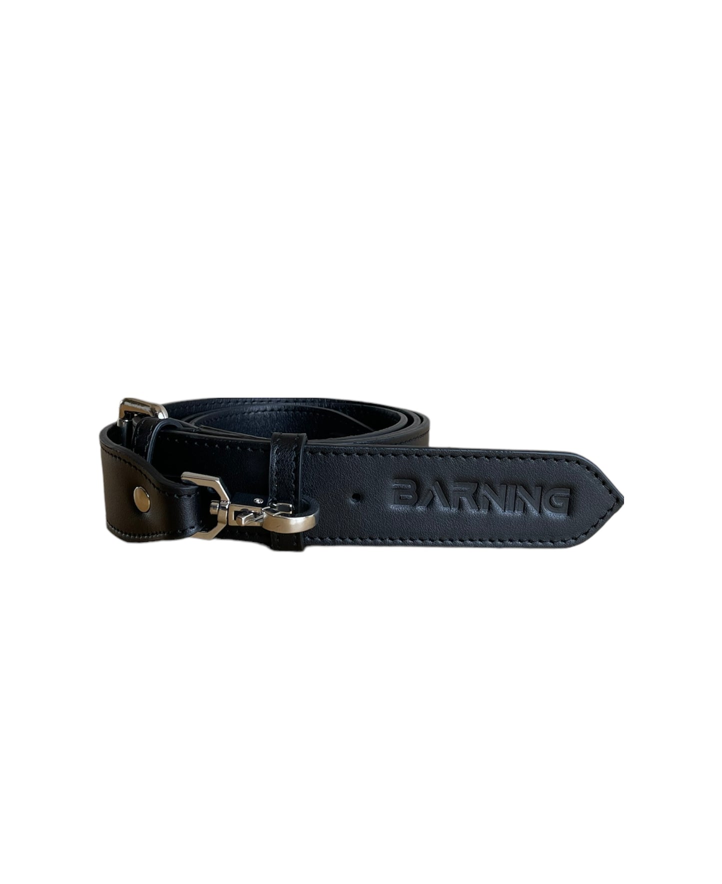Black Leather Midi Lock Bag