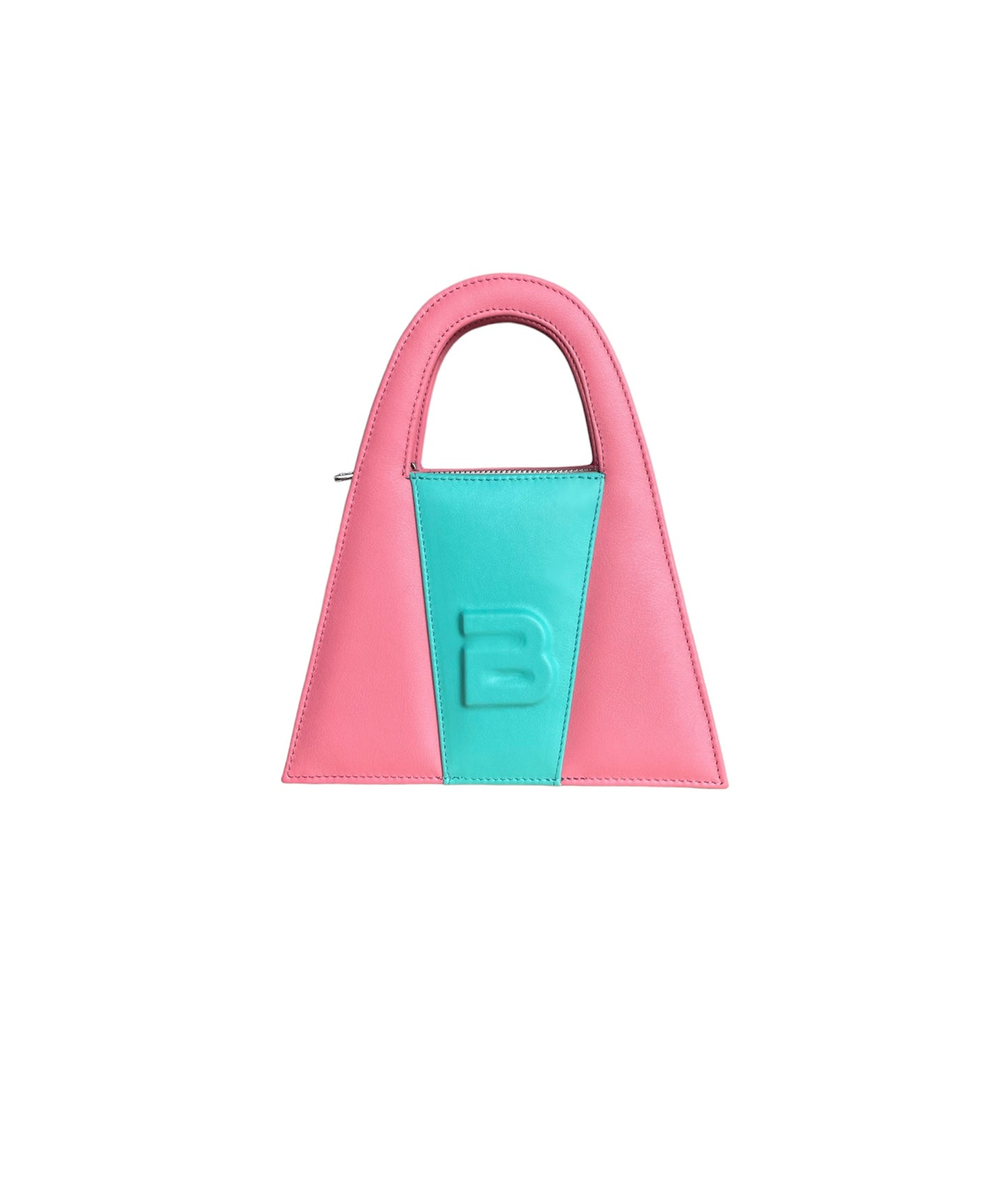 Light Pink And Turquoise Leather Minie Lock Bag
