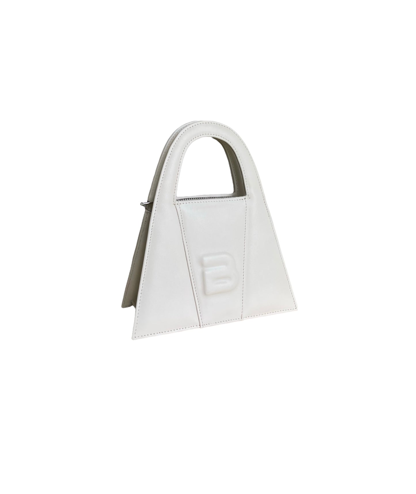 Dirty White Leather Minnie Lock Bag