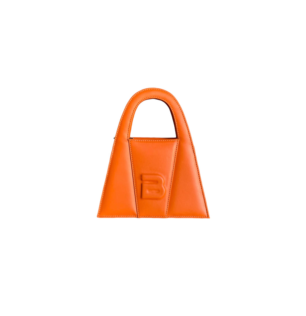 Orange Leather Minnie Lock Bag