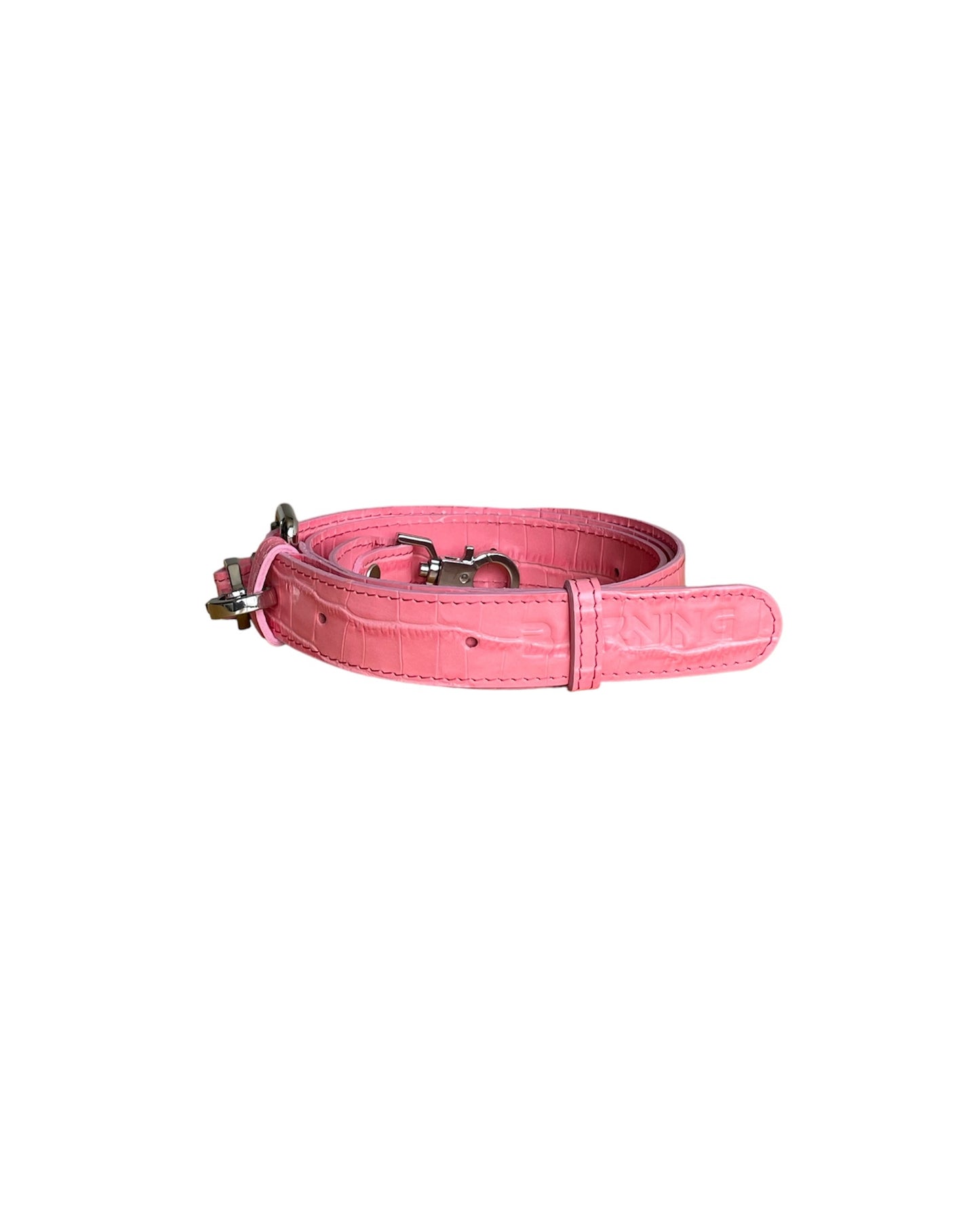 Pink Croco Leather & Pink Genuine Leather Minnie Lock Bag