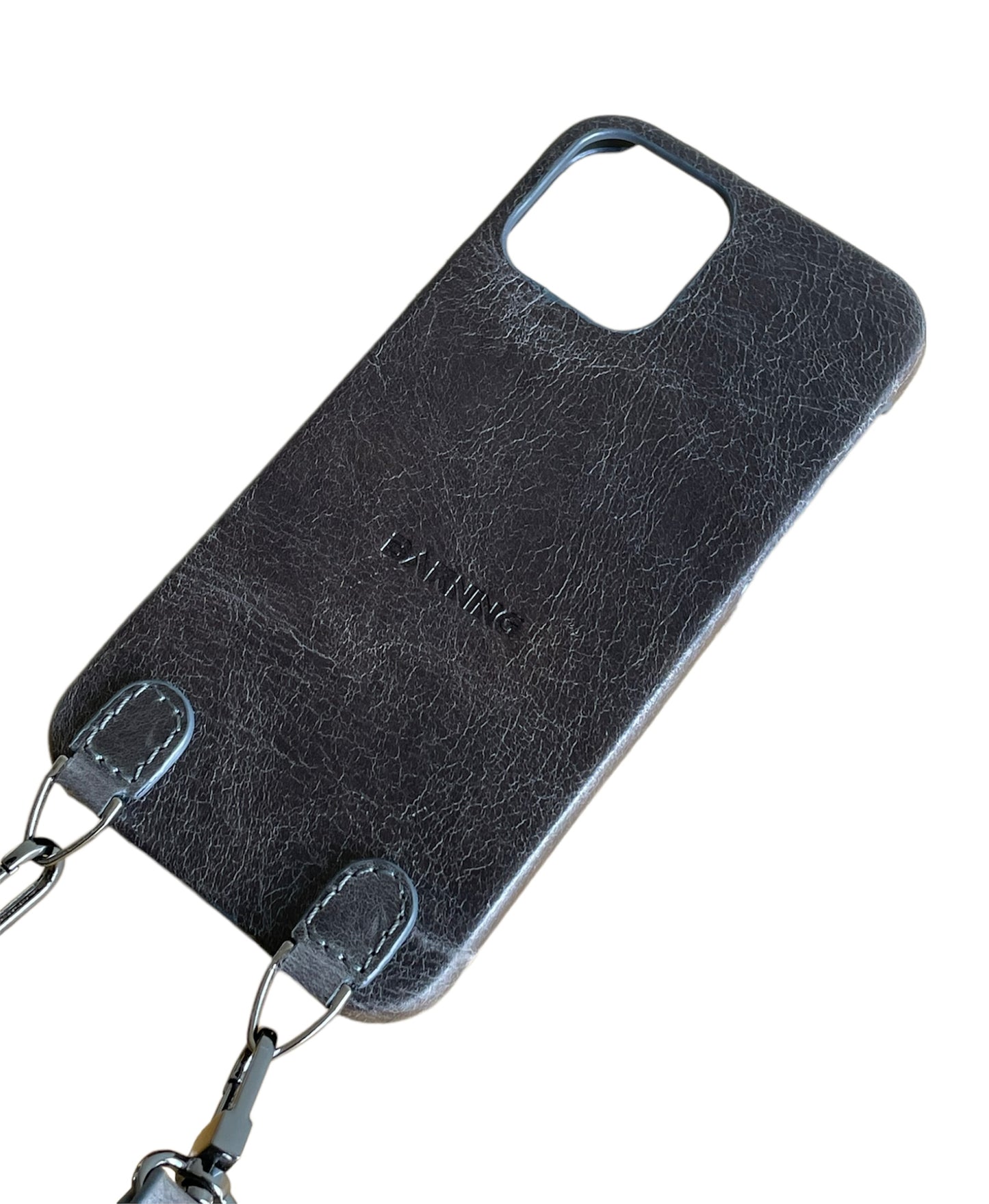 Handsfree Gray Leather Phone Case