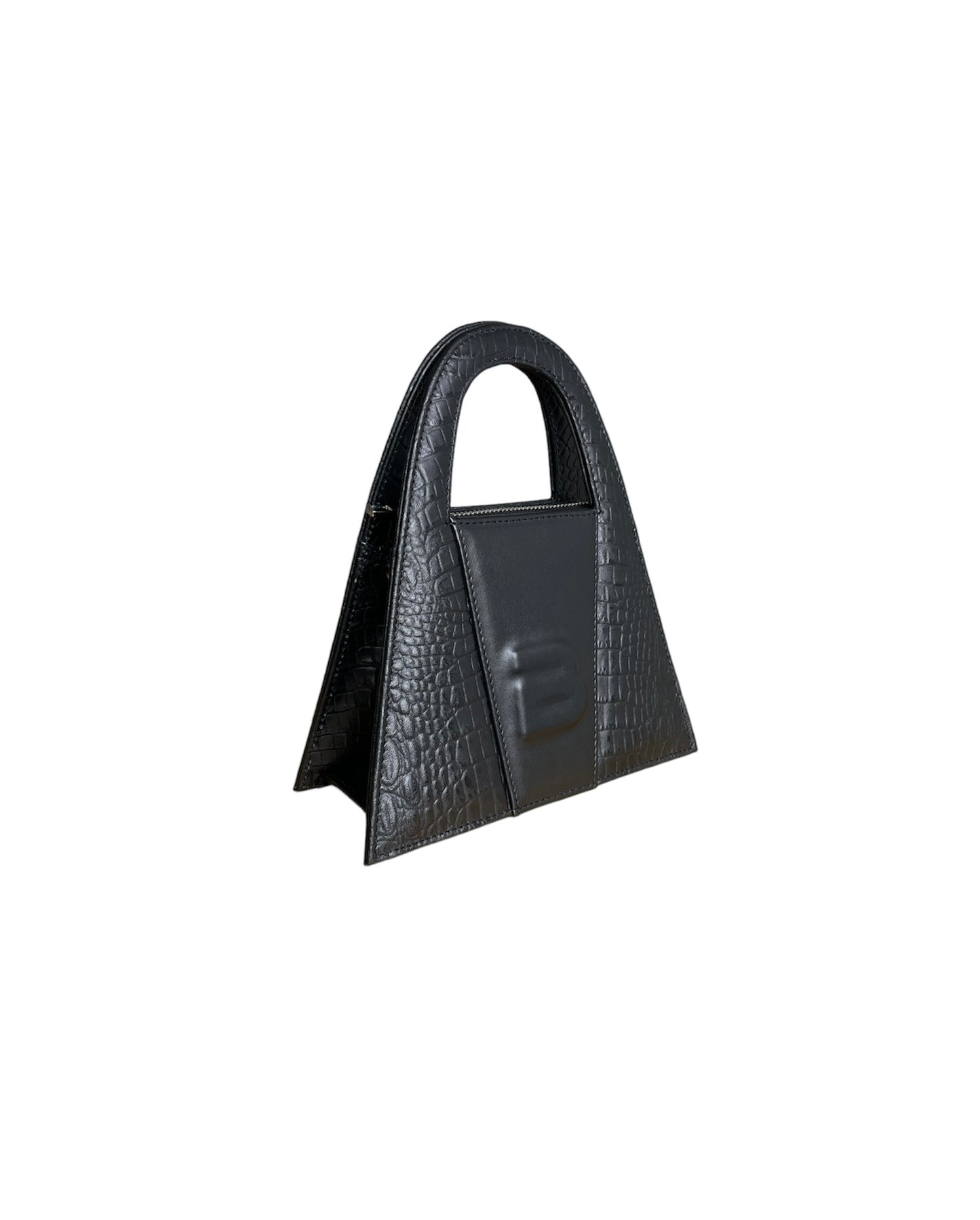 Black Croco Leather Minnie Lock Bag