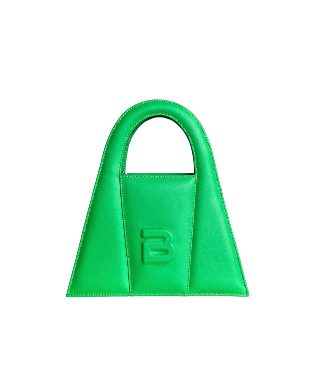 Lime Green Leather Midi Lock Bag