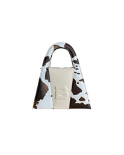 Load image into Gallery viewer, Cow Pattern Faux Leather &amp; Dirty White Leather Minnie Lock Bag
