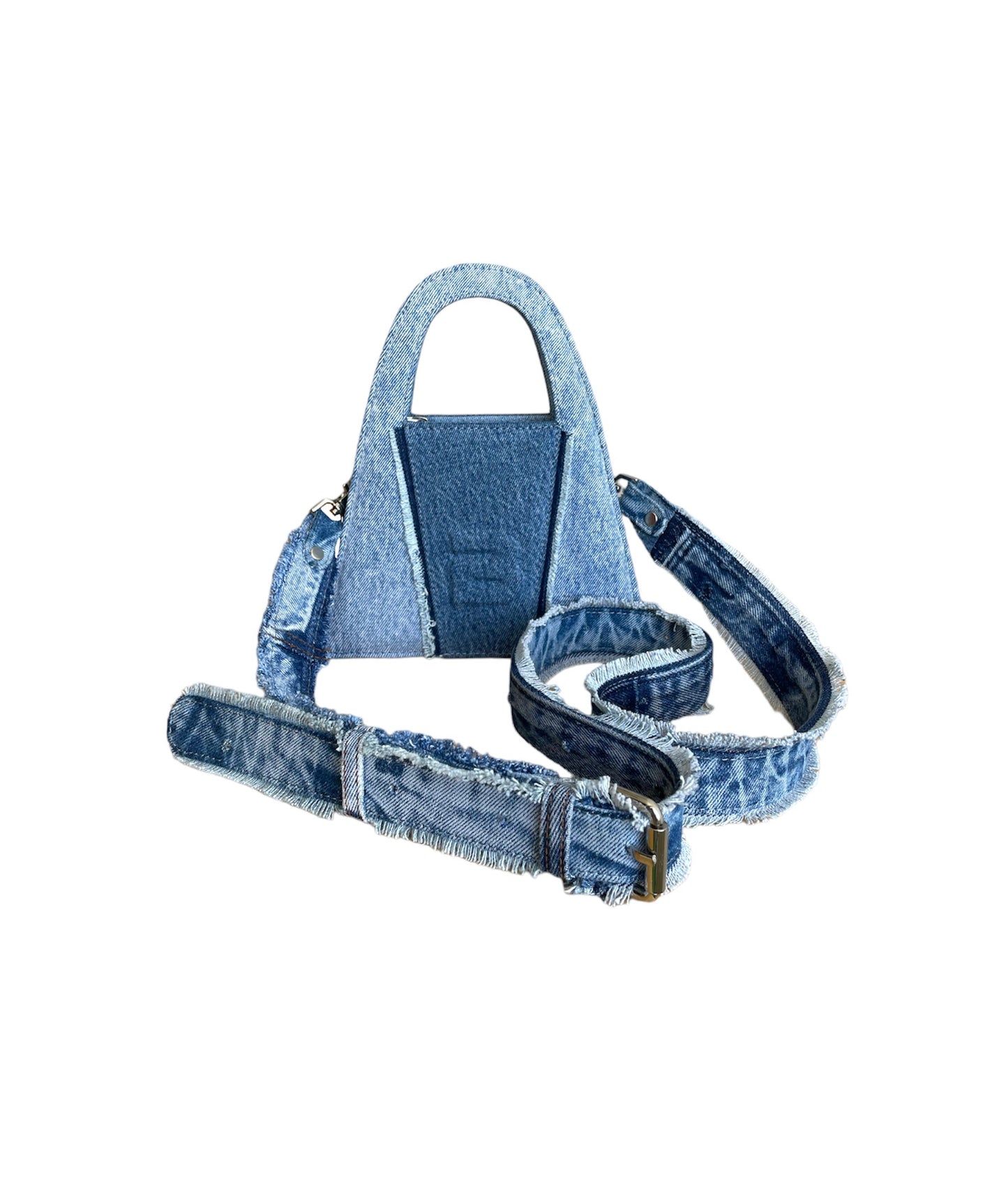 100% Recycled Denim Minnie Lock Bag