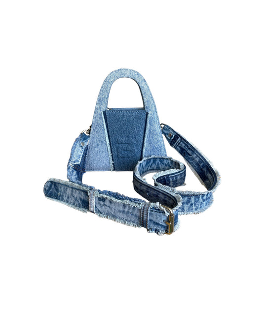 100% Recycled Denim Minnie Lock Bag
