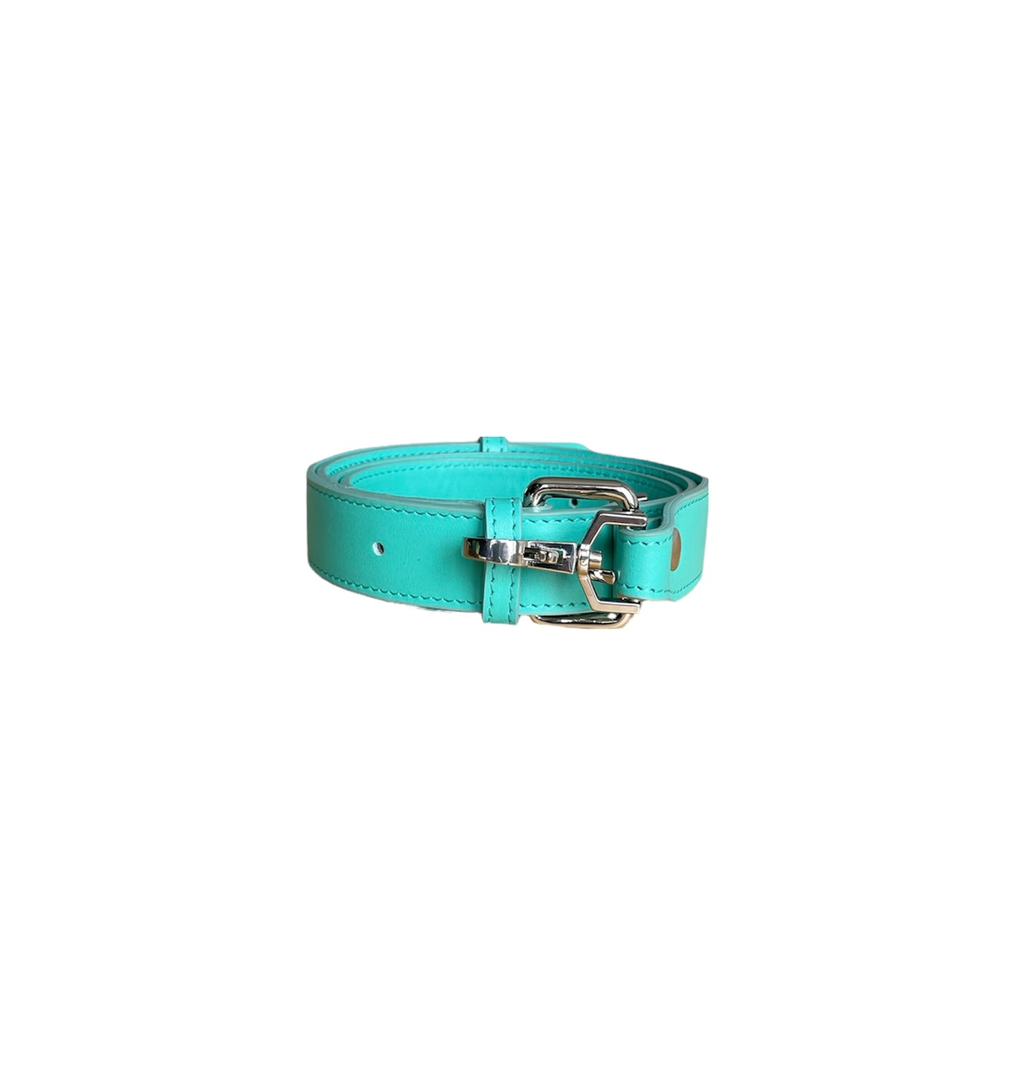 Turquoise Leather Minnie Lock Bag