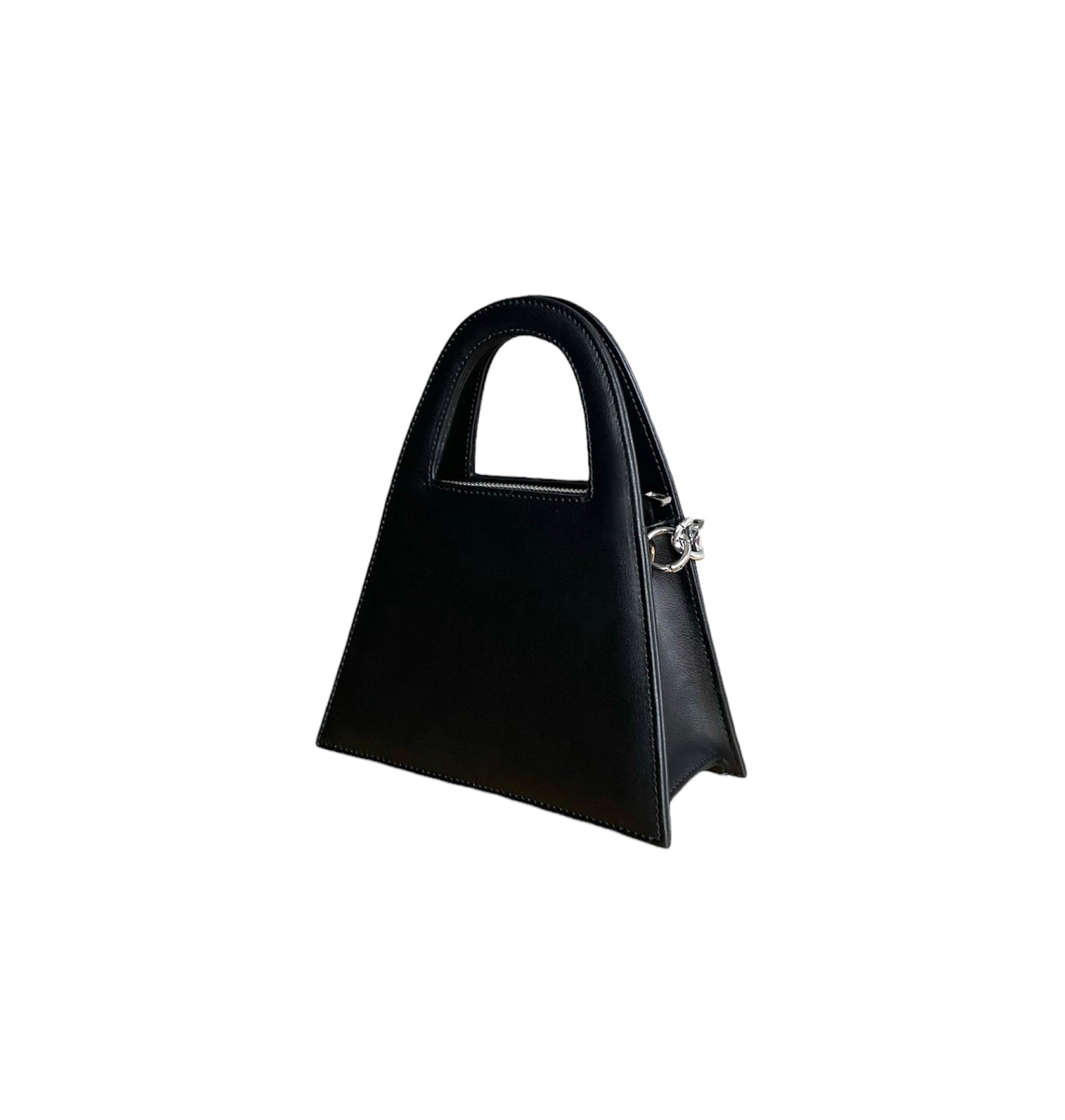 Black Genuine Leather Minnie Lock Bag
