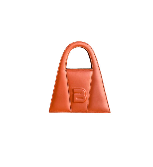 Caramel Brown Leather Minnie Lock Bag