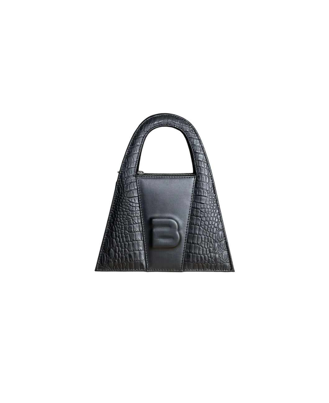 Black Croco Leather Minnie Lock Bag