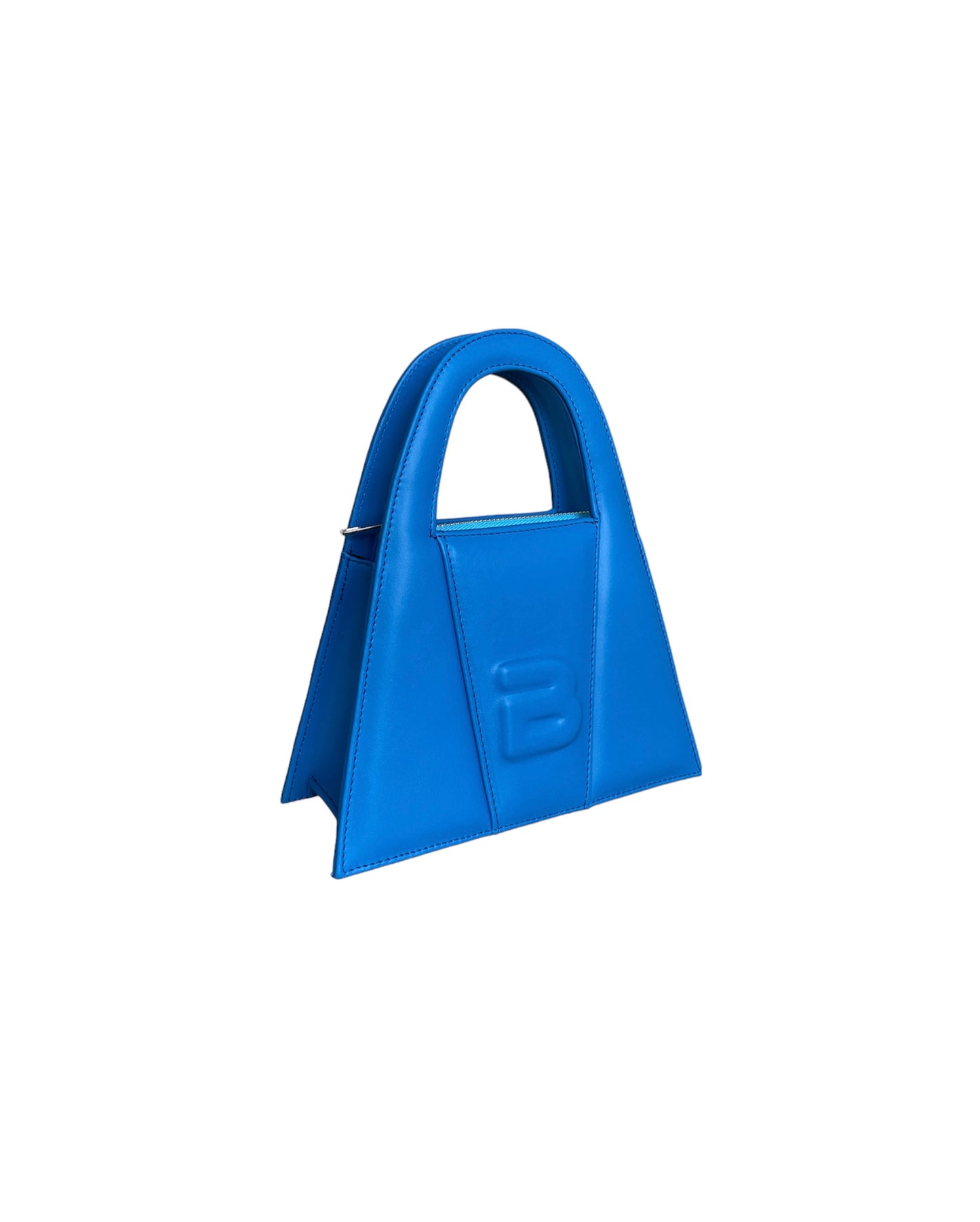 Blue Leather Minnie Lock Bag