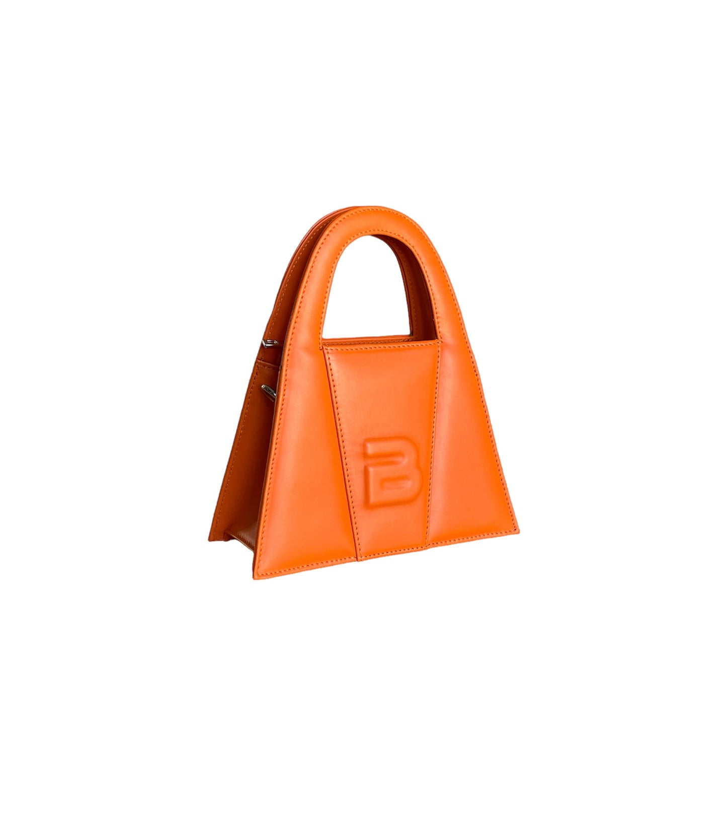 Orange Leather Minnie Lock Bag