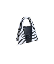 Load image into Gallery viewer, Zebra Leather &amp; Black Genuine Leather Minnie Lock Bag
