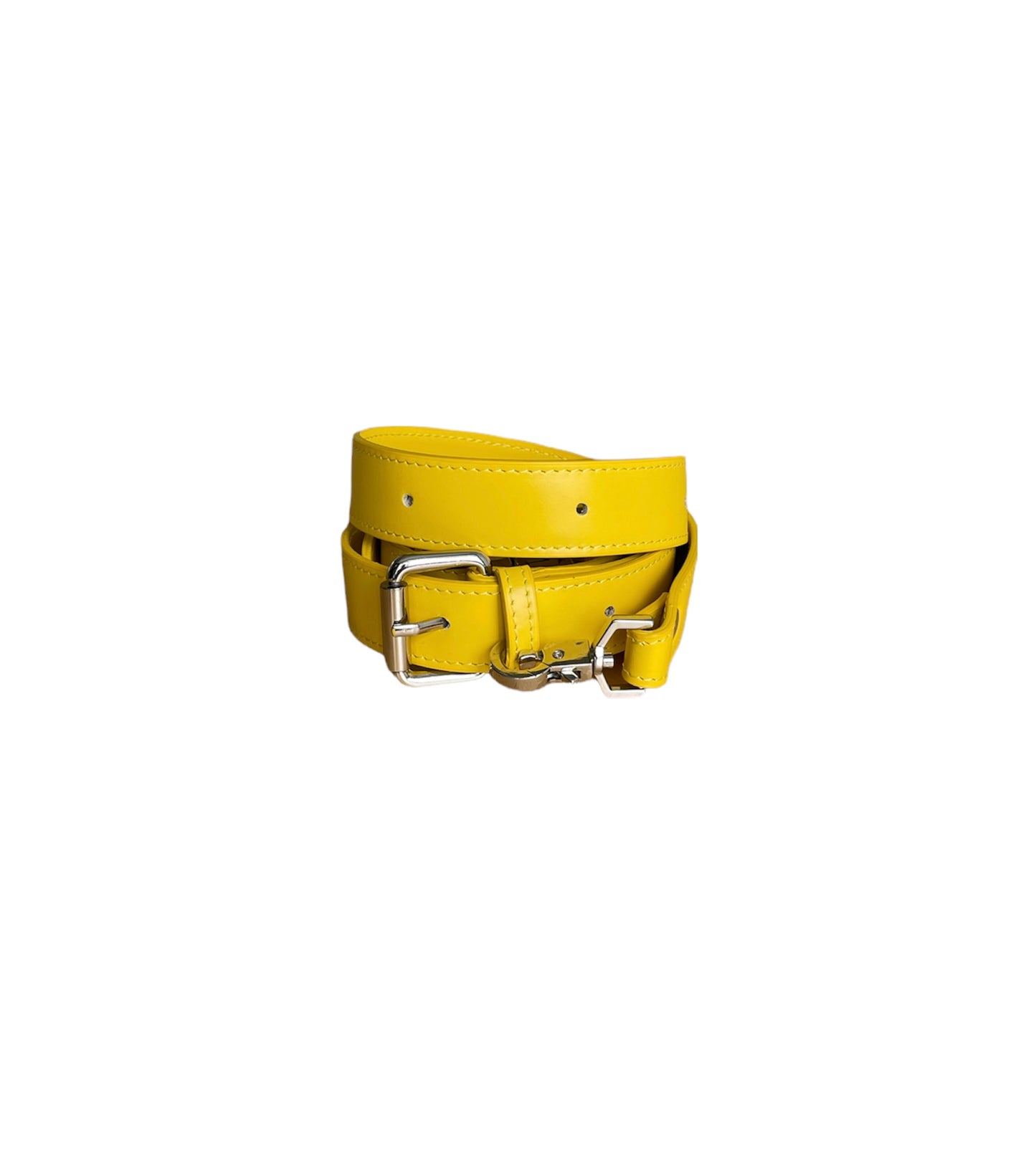 Yellow Leather Minnie Lock Bag