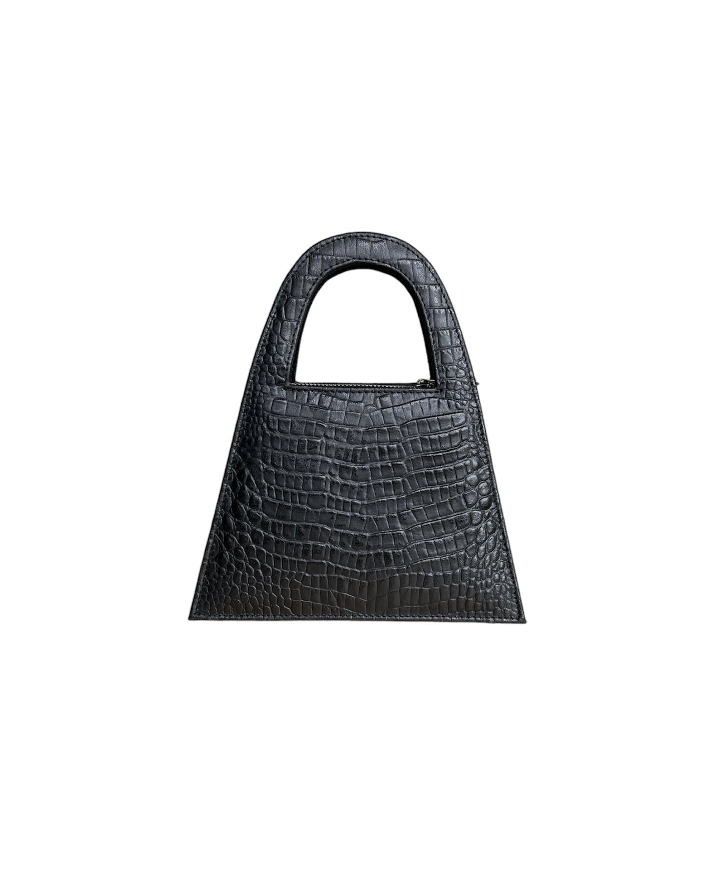 Black Croco Leather Minnie Lock Bag