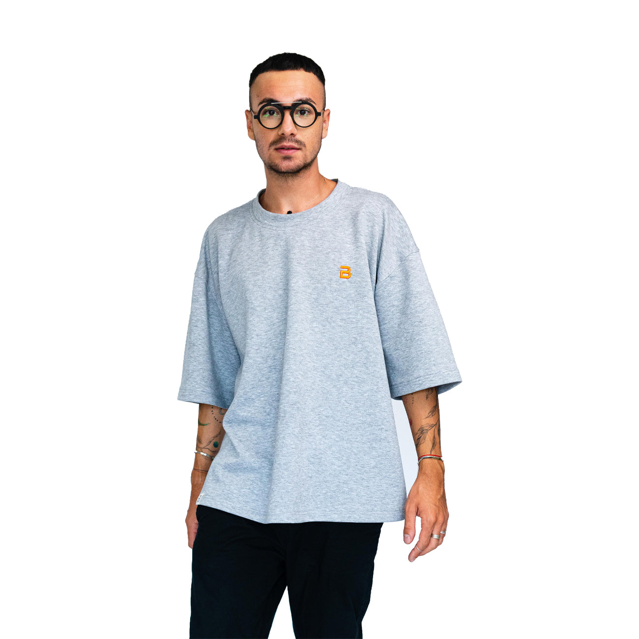 Unisex Gray Cotton T-shirt